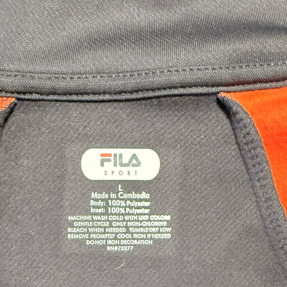 Fila Women's 2 Piece Neon Red Orange and Gray Short Sleeve Top and Jacket - Picture 13 of 13